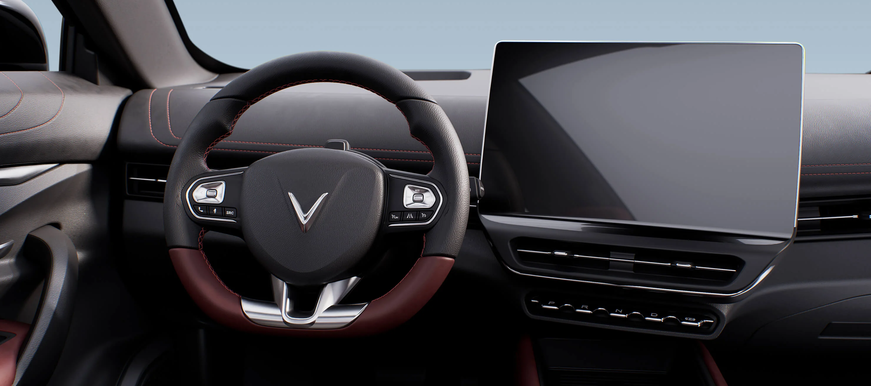 VinFast VF7 interior with dashboard and screen